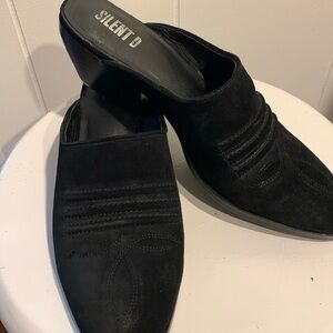 Silent D Black Suede Tennya Mules Size 39